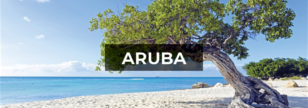 Aruba white sand beach.