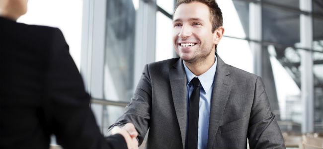 Two men shaking hands